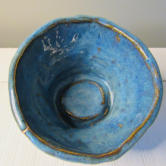 Stoned Denim Crag Vessel – Handmade Sculptural Pinch Pot