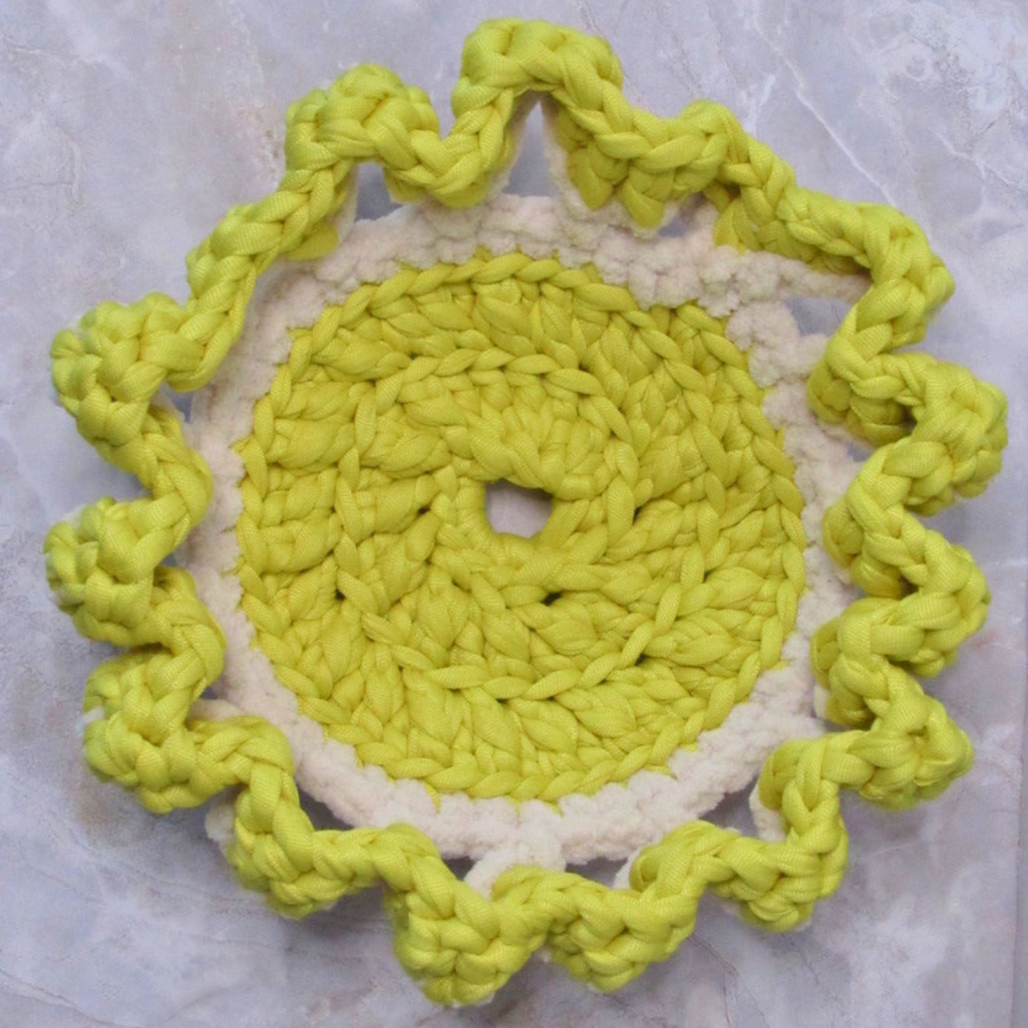 Flower Pedestal Basket - Crocheted Functional Basket