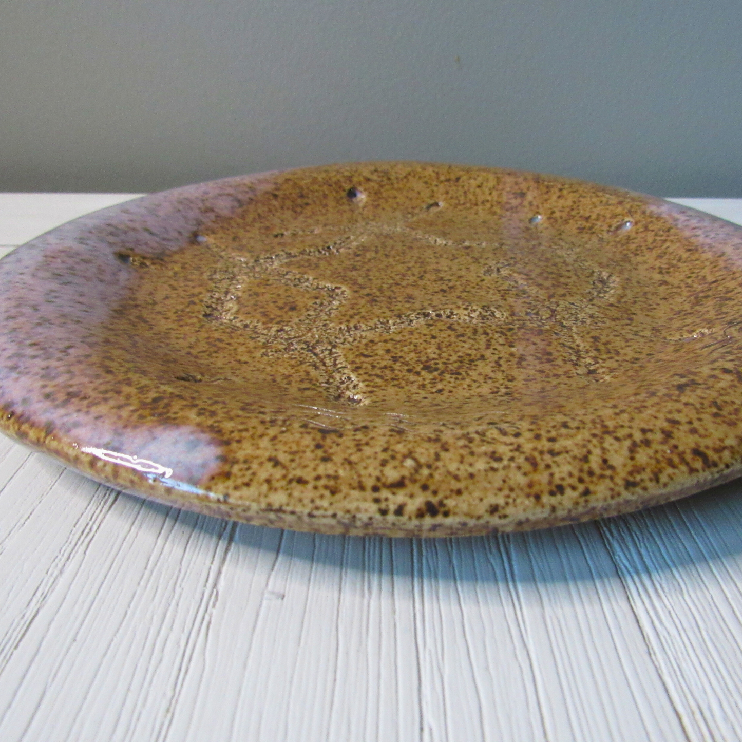 Blush Pink Sandy Ceramic Plate Side View