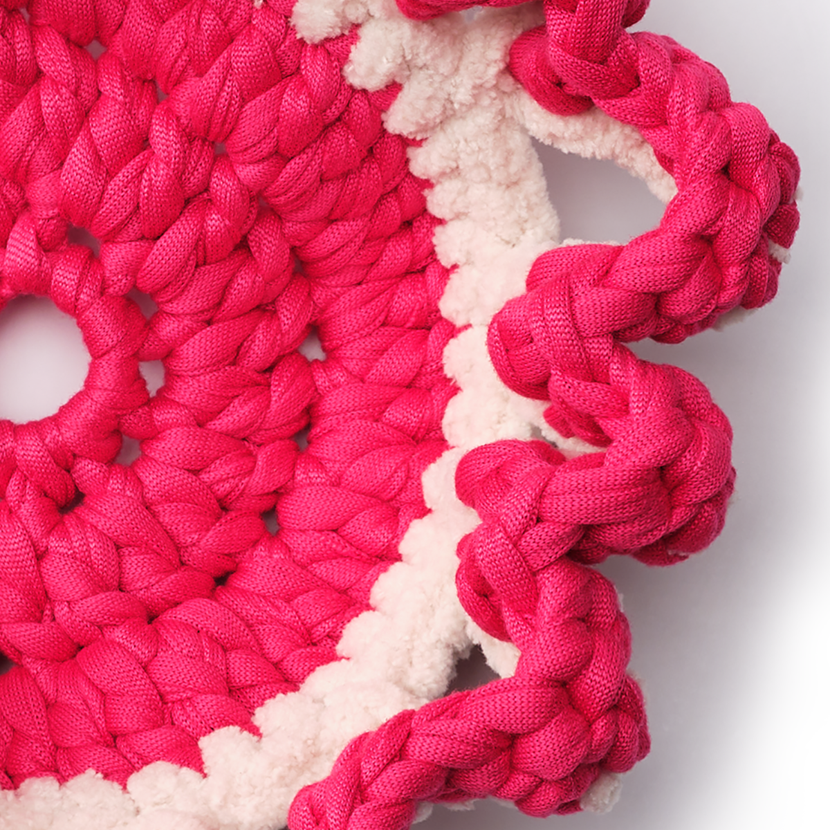 Flower Pedestal Basket - Crocheted Functional Basket