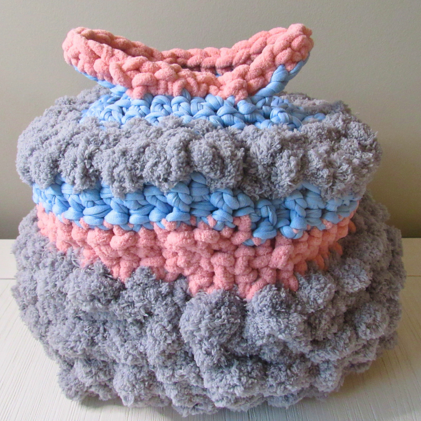 Grey Cozy Keeper Functional Decorative Basket