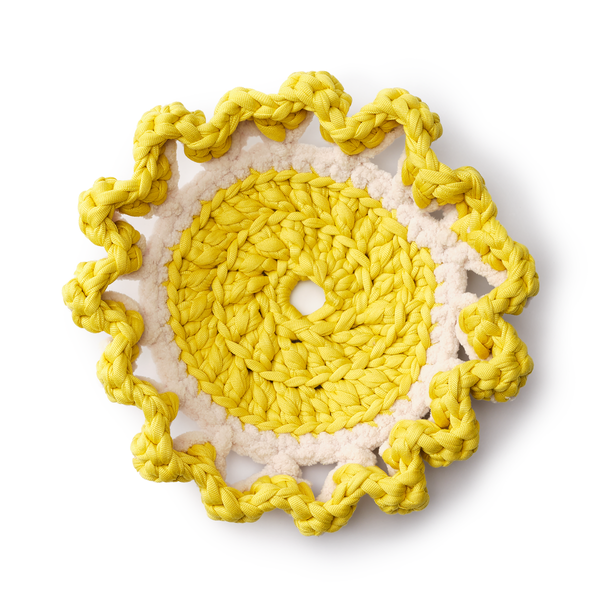 Flower Pedestal Basket - Crocheted Functional Basket