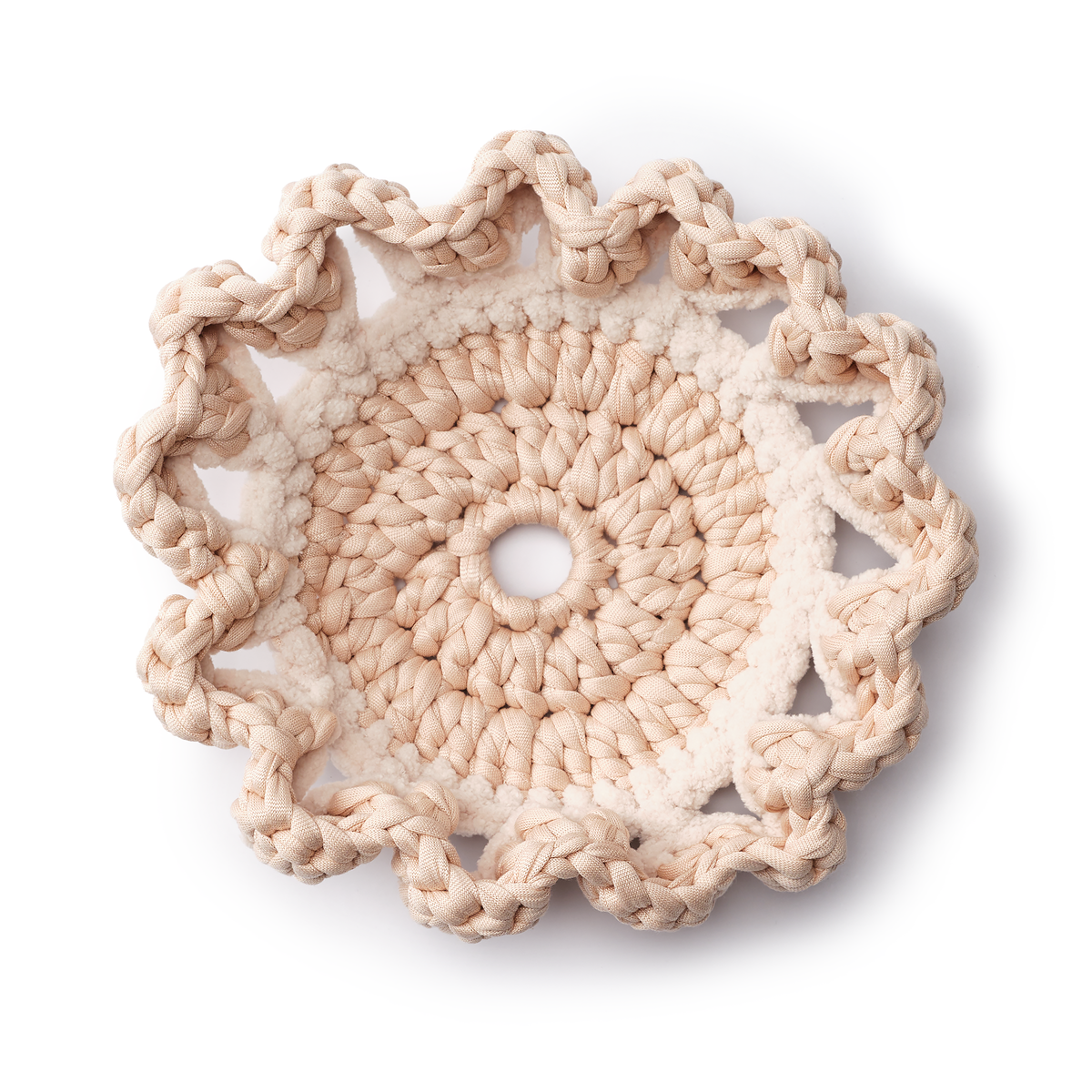 Flower Pedestal Basket - Crocheted Functional Basket