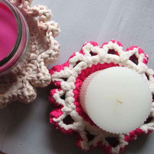 Flower Pedestal Basket - Crocheted Functional Basket