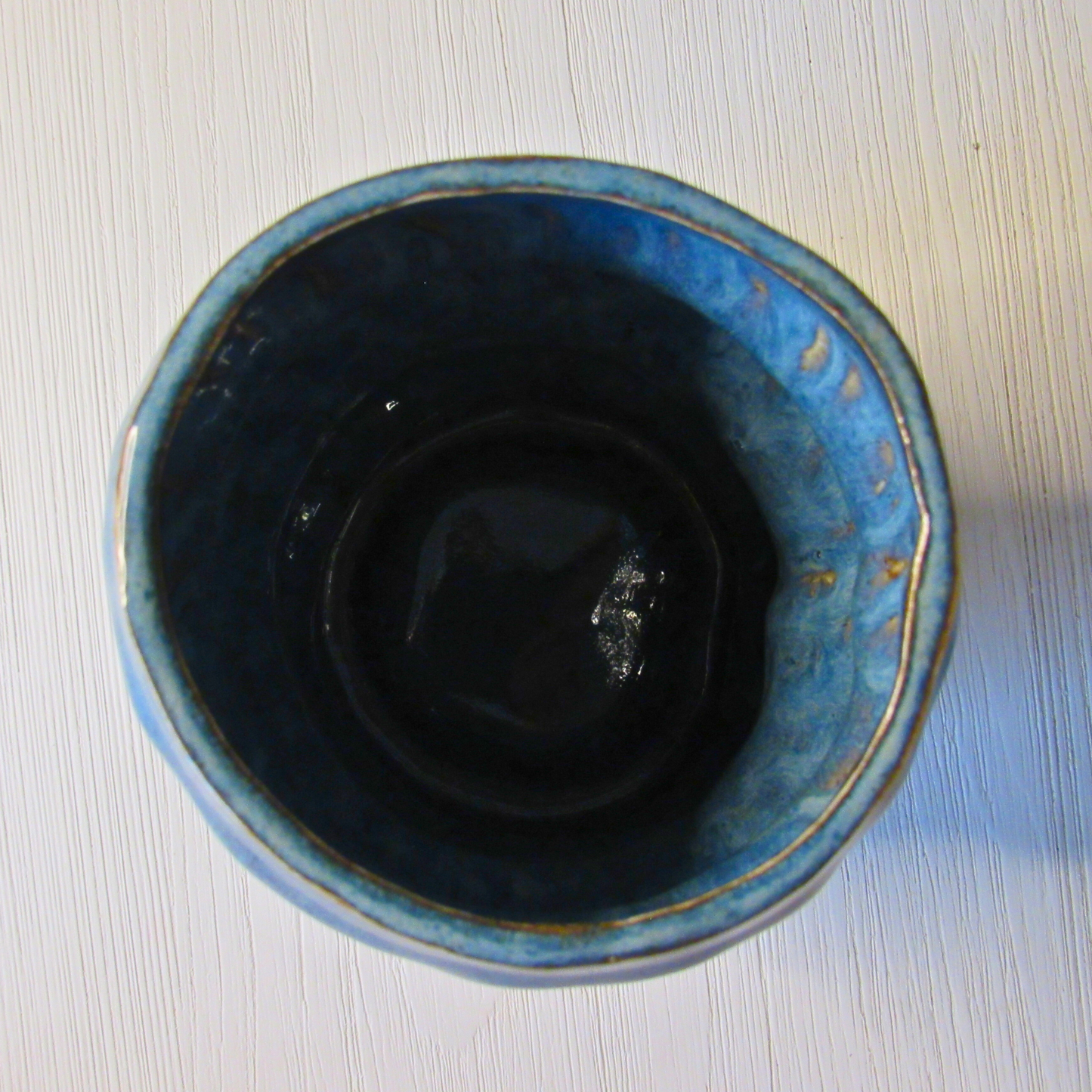 Stoned Denim Tidal Glaze Pottery  - Handmade Ceramic Slab Pot