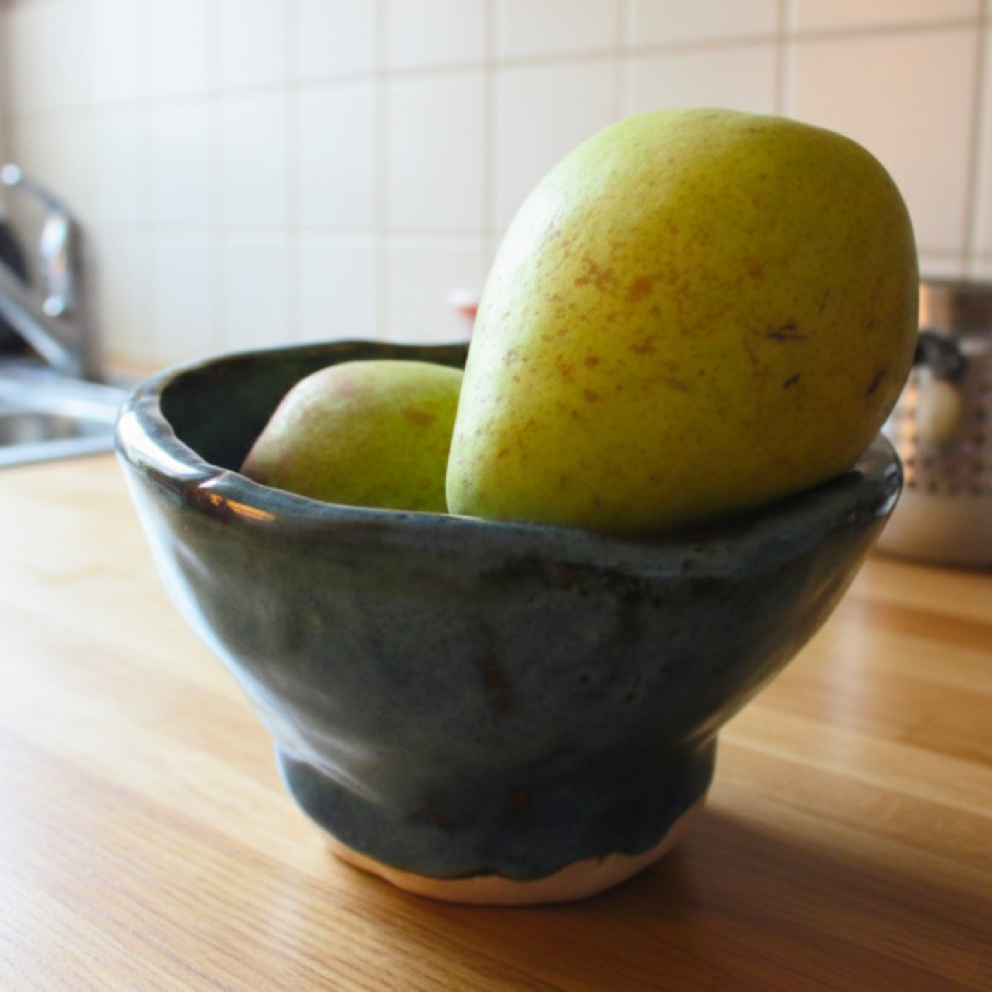Stoned Denim Crag Vessel – Handmade Sculptural Pinch Pot