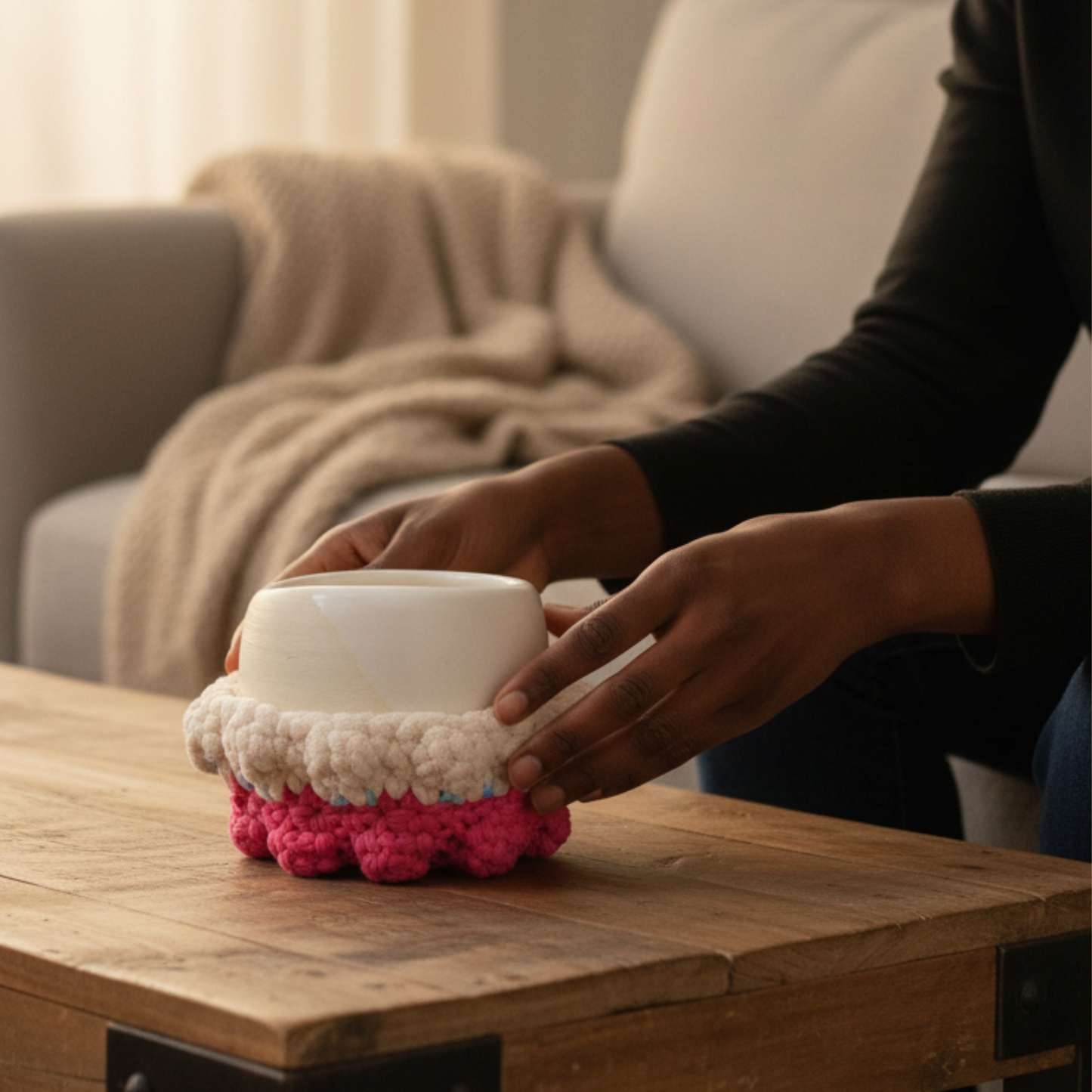 Cozy Mini Pedestal Functional Decorative Basket