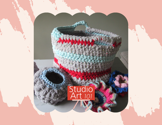 gift card with crocheted items