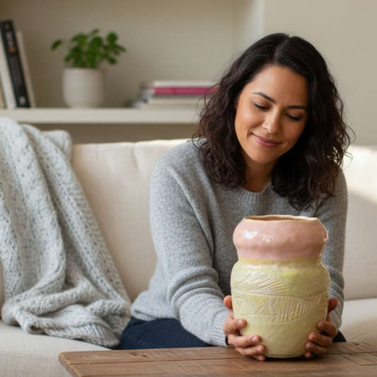 Sunny Pink Coil Pot  - Handmade Ceramic Coil Pot